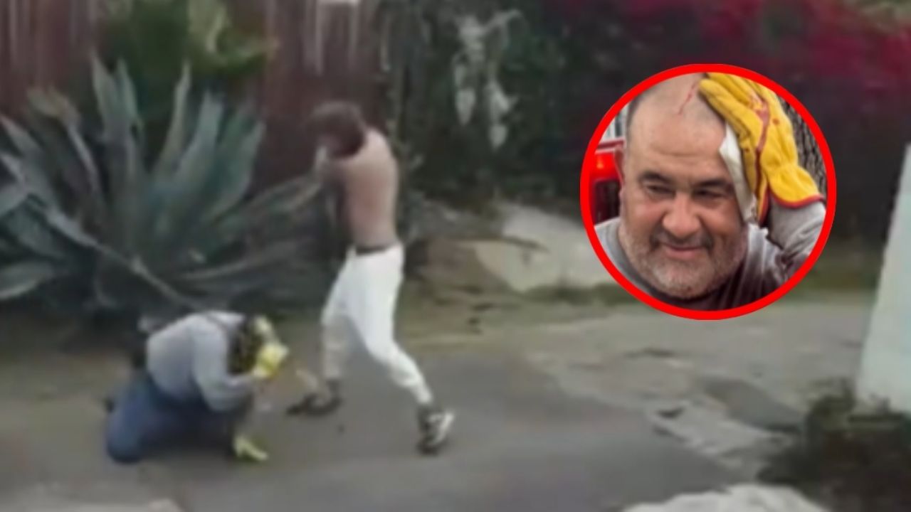 Jardinero migrante es atacado con un palo en Los Ángeles, le pidieron que dejara de hacer ruido | VIDEO